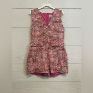 Adelyn Rae Pink Tweed Romper Women’s Medium
